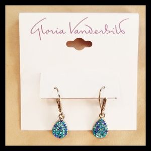 Gloria Vanderbilt multi-blue crystal drop earrings